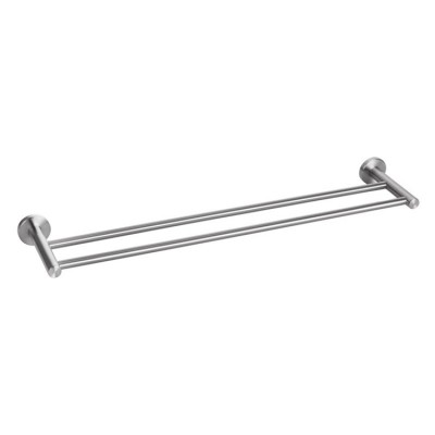 Bathroom Double Towel Bar Holder Brushed Nickel Finish 24 Inch 304 Stainless Steel Wall Mount Shower Organization Rack Shelf